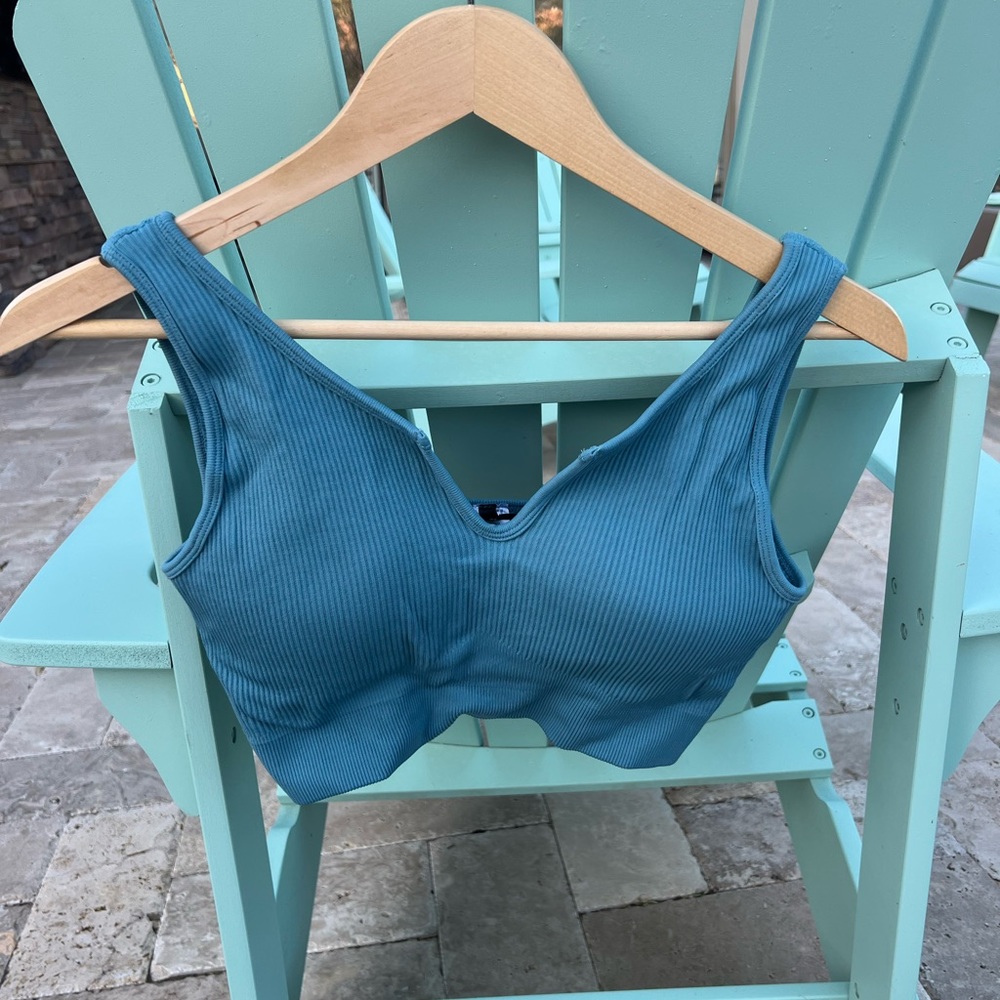 Teal Workout Crop Top